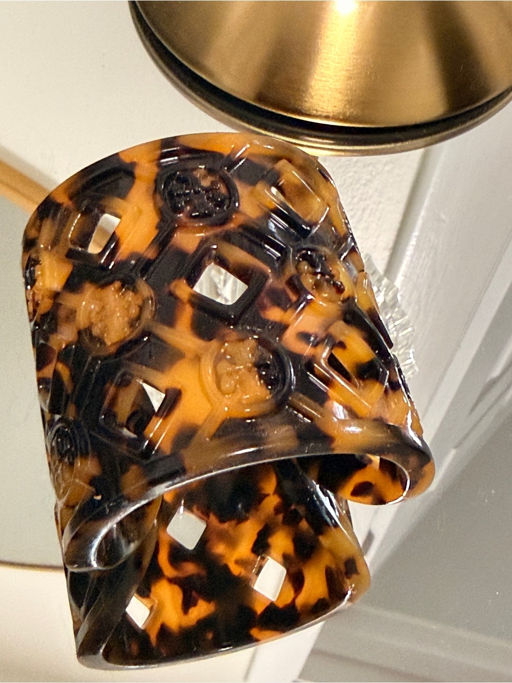 Tory Burch Tortoiseshell Resin Cuff Bracelet - Brown/Black